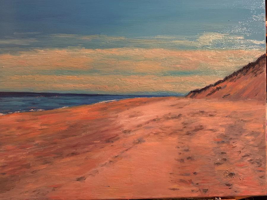 Lecount Halliow Beach Painting by Beth Riso