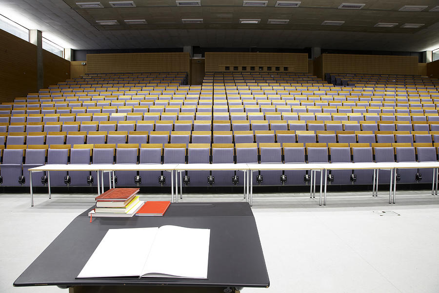 Lecture hall - empty, view from presenter Photograph by Clu