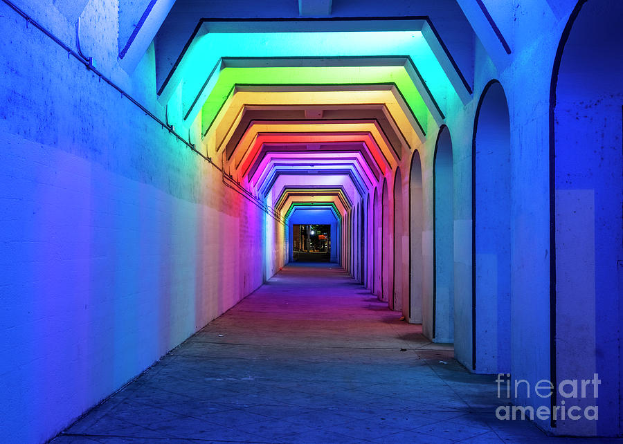 LED Rainbow Tunnel, Birmingham Al Photograph by Martin Williams - Fine ...