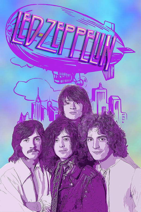 Led Zeppelin Mixed Media - Led Zeppelin Art New York City by The Rocker Chic