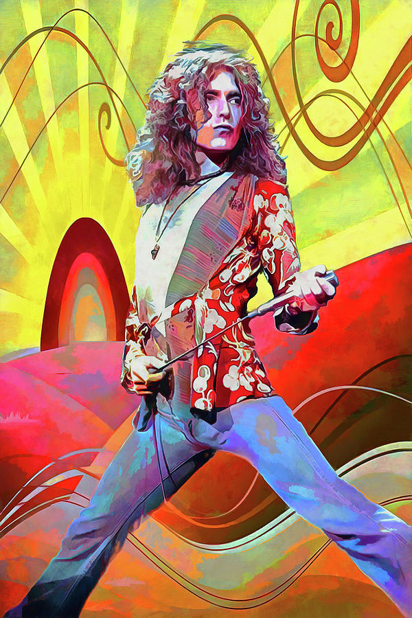 Led Zeppelin Robert Plant Art Kashmir by Danette West Mixed Media by ...