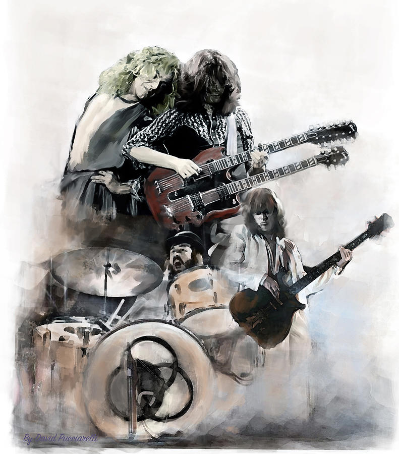 LED ZEPPELIN Rolling Thunder Painting by Iconic Images Art Gallery David Pucciarelli