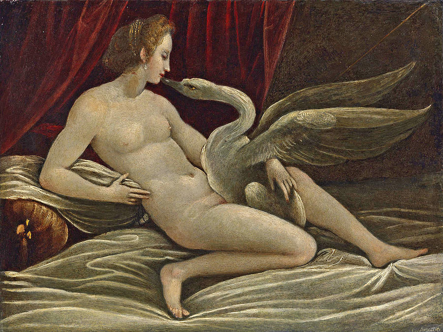Leda and the Swan Painting by Bernardino Cesari