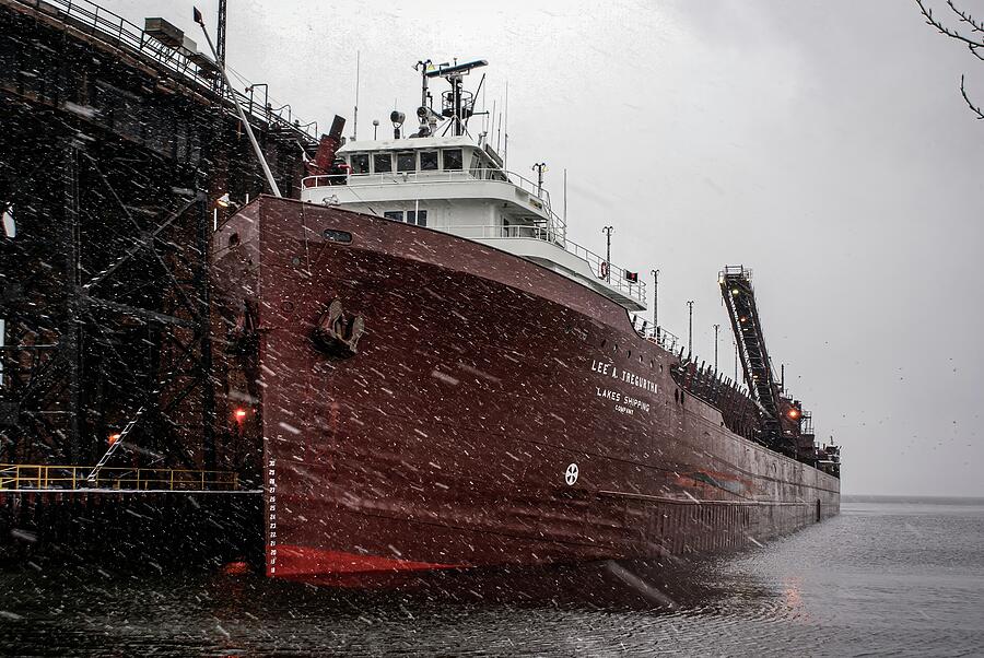 Lee A Tregurtha at the Marquette Ore Dock Photograph by Deb Beausoleil Lee A Tregurtha at the Marquette Ore Dock Photograph by Deb Beausoleil