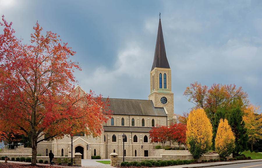 Lee Chapel in Autumn Color Photograph by Marcy Wielfaert