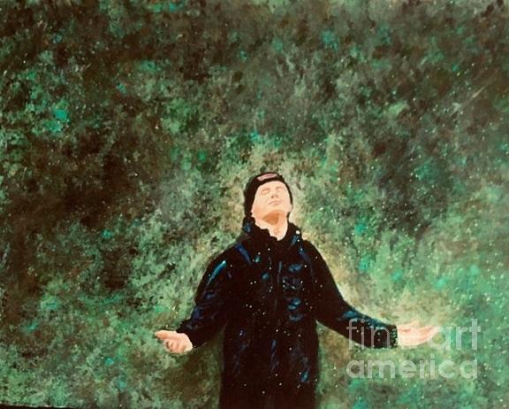 Lee in Rain Painting by Audrey Pollitt