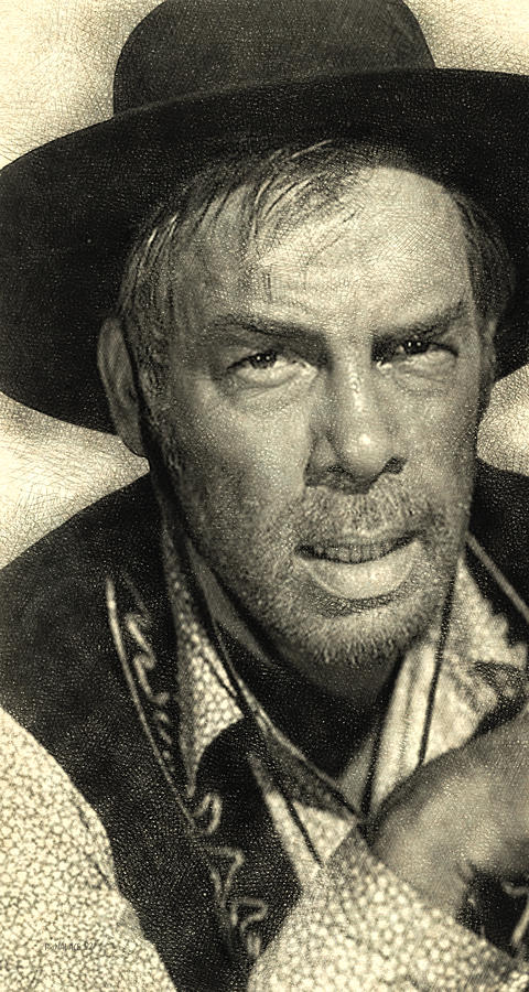 Lee Marvin - Drawing FX Digital Art by Brian Wallace