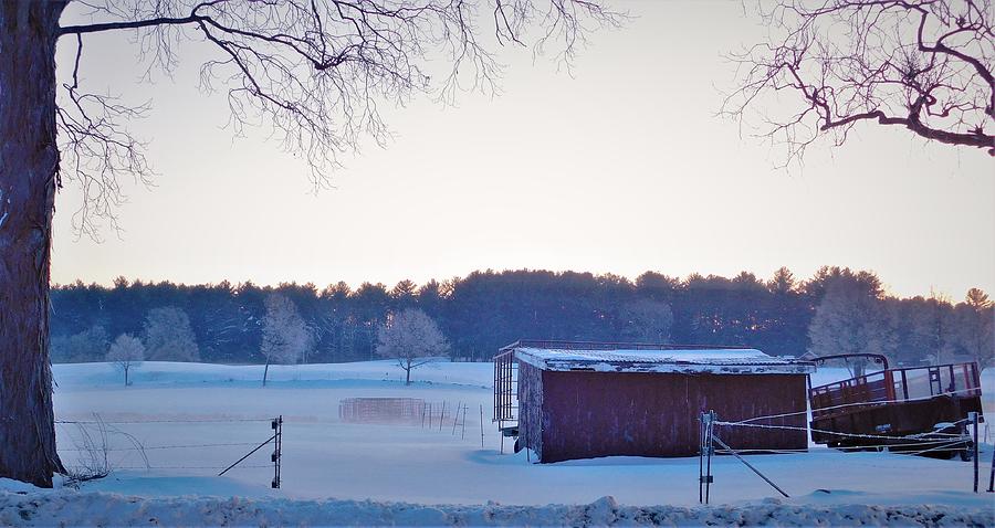 - Lee NH Snowy Farm Photograph by THERESA Nye