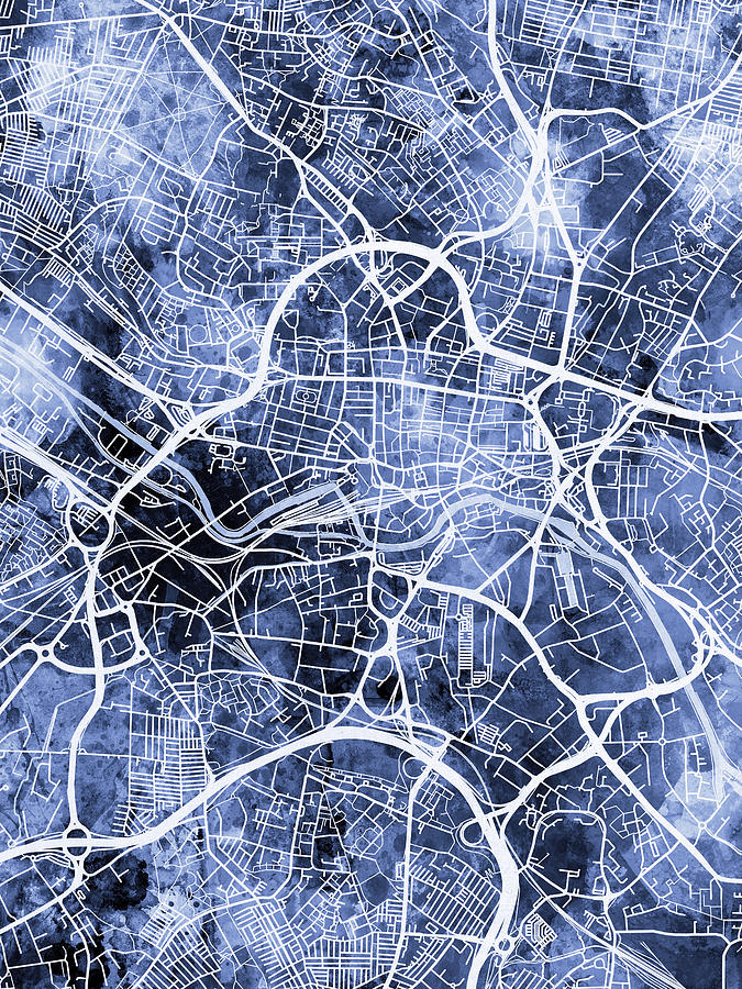 Leeds England Street Map #40 Digital Art by Michael Tompsett