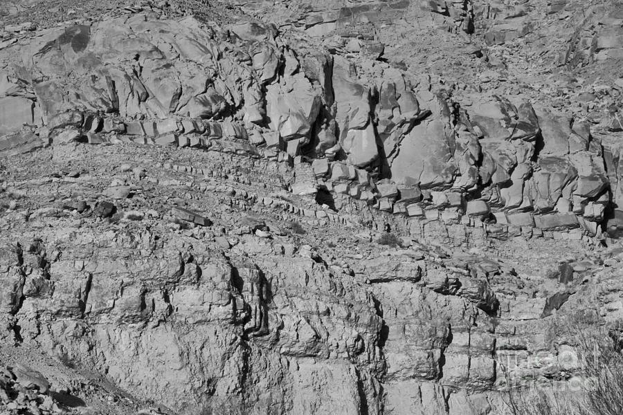 Lees Ferry Sunset Cliff Abstract Black And White Photograph by Adam Jewell