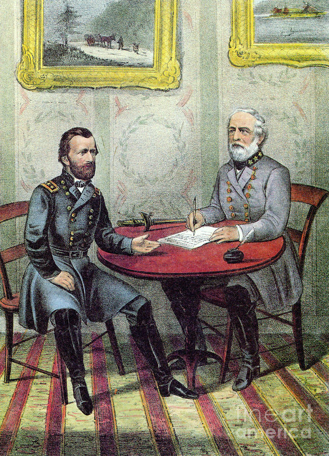 Lees Surrender, 1865 Drawing by Currier and Ives
