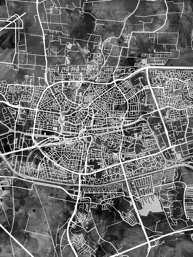 Leeuwarden Netherlands City Map #59 Digital Art by Michael Tompsett