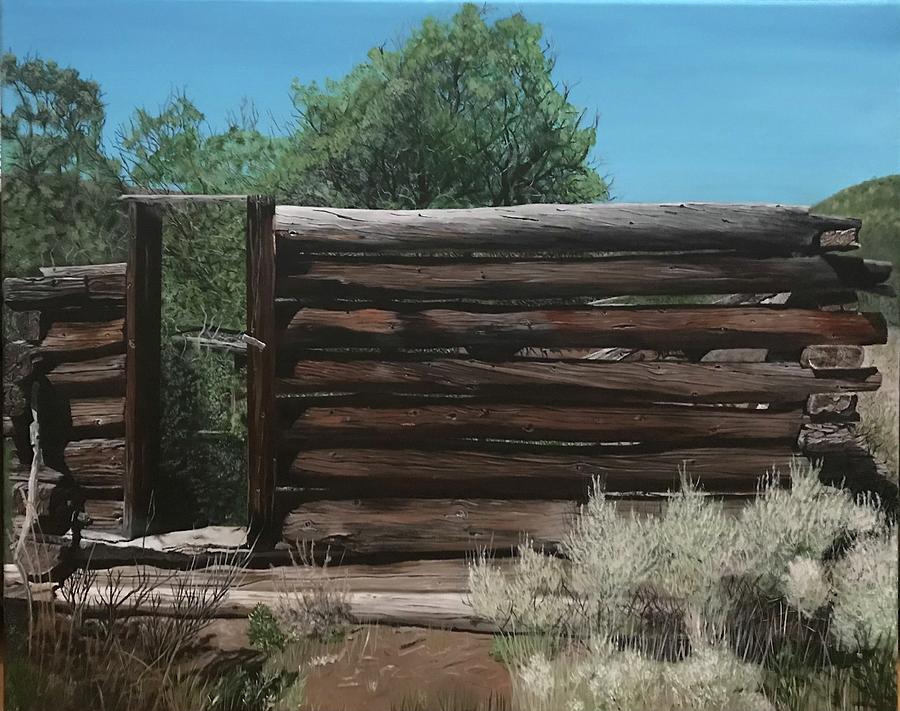 Cabin Painting - Left Behind by Boots Quimby
