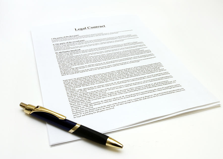 Legal Contract Photograph by Swalls