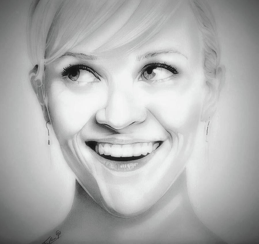 Legally Blonde - Reese Witherspoon - Black and White Edition Drawing by Fred Larucci
