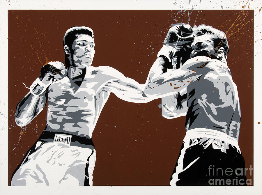Legend Muhammad Ali Brown Mixed Media by My Banksy