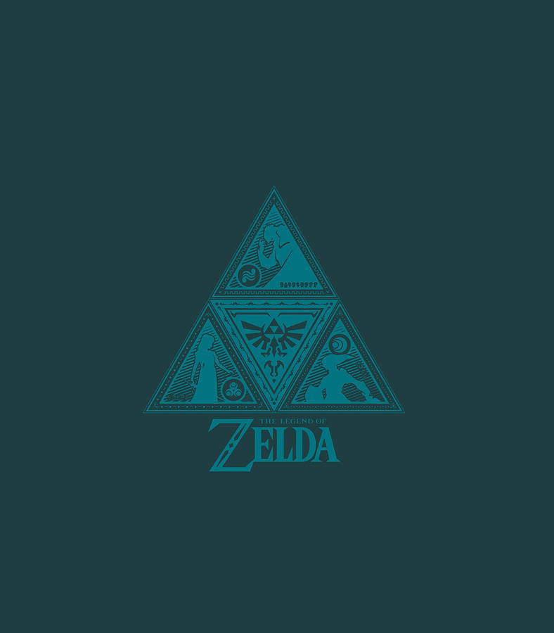 Legend of Zelda Teal Triforce Symbolism Graphic Digital Art by Colsoz ...