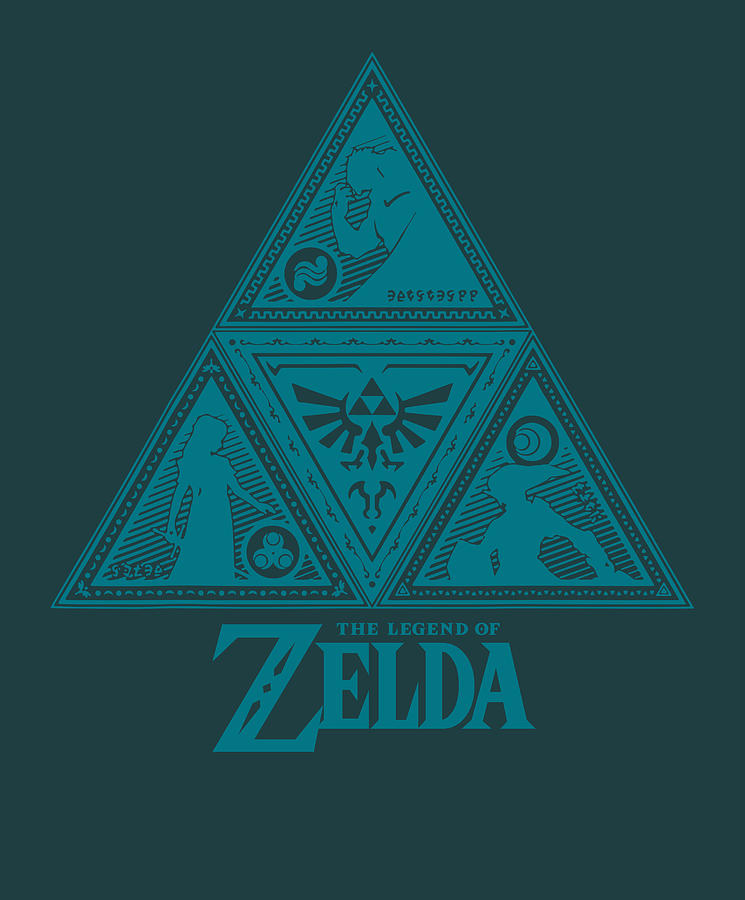 Legend of Zelda Teal Triforce Symbolism Graphic Digital Art by Ivy ...