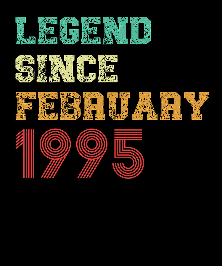 Cool Digital Art - Legend Since February 1995 Retro Design by Adi