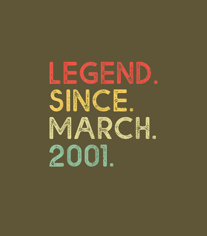 Legend Since March 2001 20th Birthday 20 Years Old Digital Art by ...