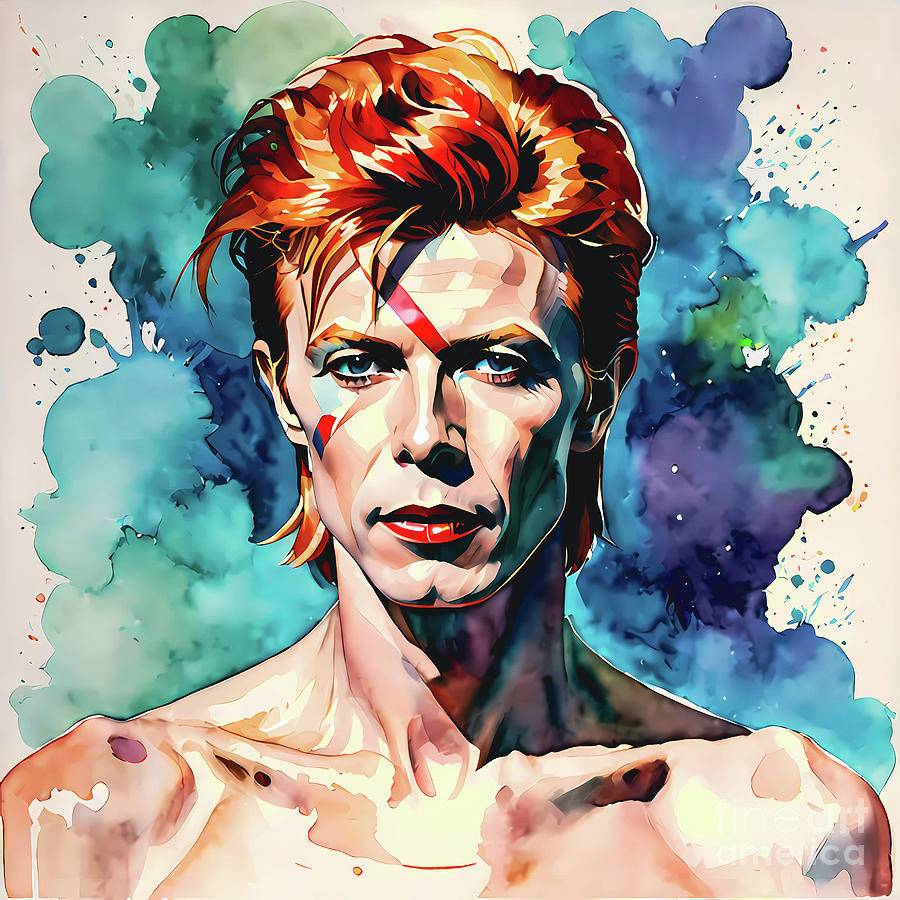 Legendary David Bowie Watercolor Painting Painting by Ingo Klotz - Fine ...