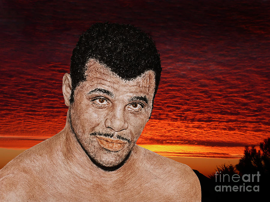 Legendary Professional Wrestler Rocky Soulman Johnson at Sunset Digital Art by Jim Fitzpatrick
