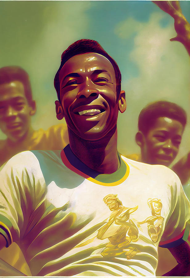 Legendary  Soccer  Player  Pele  Chromatic  Metallic  Be  Dc  E  Aee  Fc By Asar Studios Digital Art