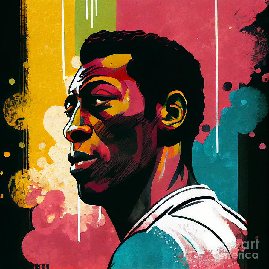 Legendary  Soccer  Player  Pele  High  Detail  By Asar Studios Digital Art