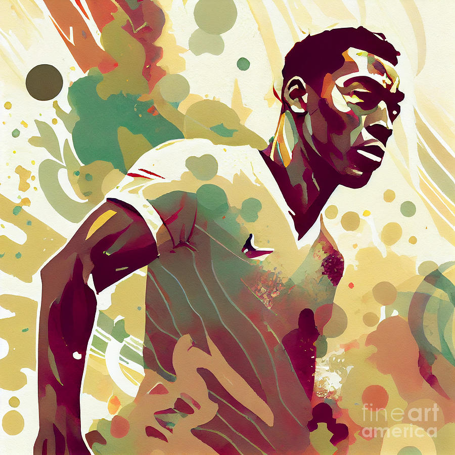Legendary  Soccer  Player  Pele  Psychedelic  Style By Asar Studios Digital Art