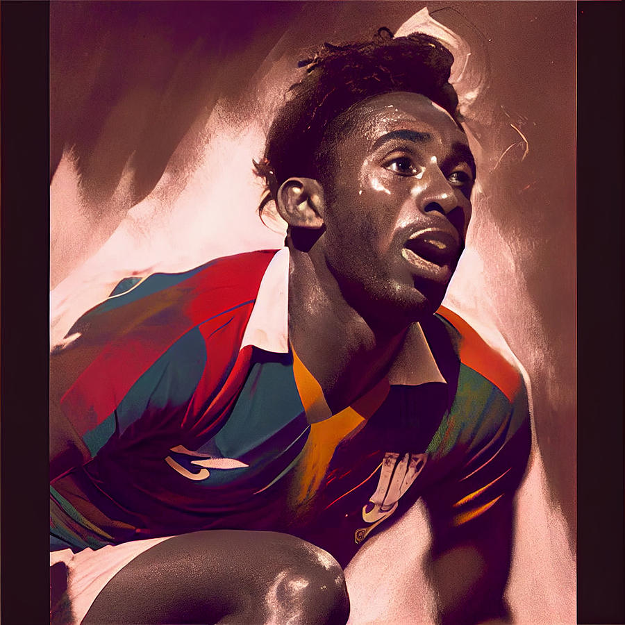 Legendary  Soccer  Player  Pele    Vibrant  Neon  Colo  Ef  D  A  A  Faed By Asar Studios Digital Art