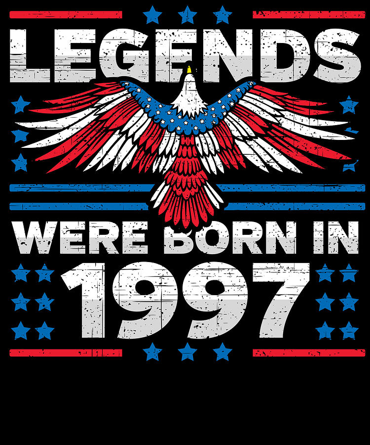 Legends Were Born in 1997 Patriotic Birthday Digital Art by Flippin Sweet Gear