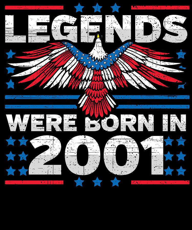 Legends Were Born in 2001 Patriotic Birthday Digital Art by Flippin Sweet Gear