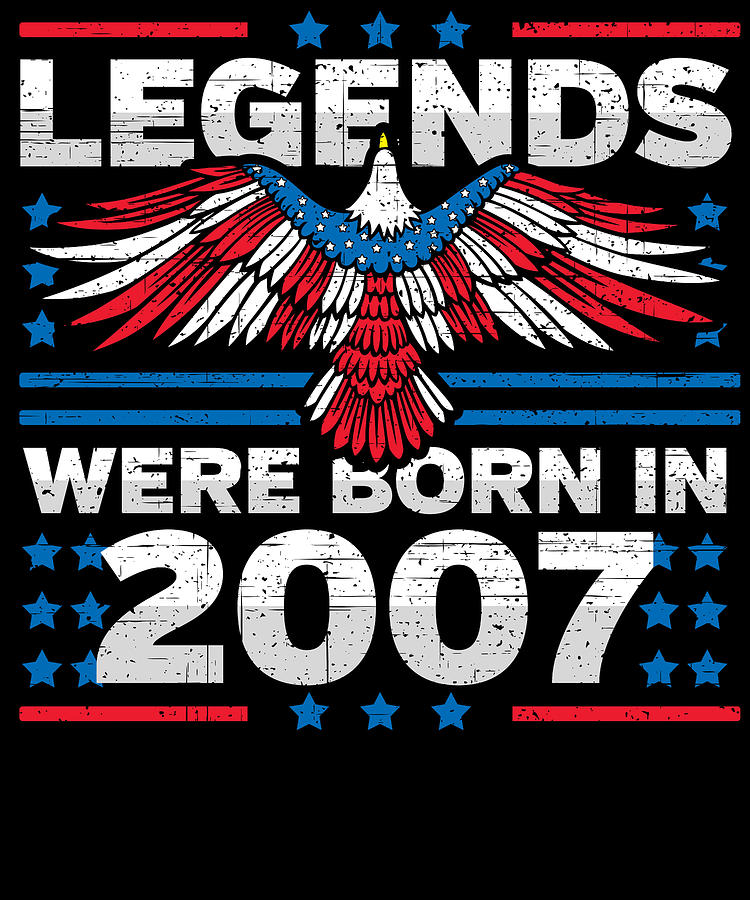 Legends Were Born in 2007 Patriotic Birthday Digital Art by Flippin Sweet Gear