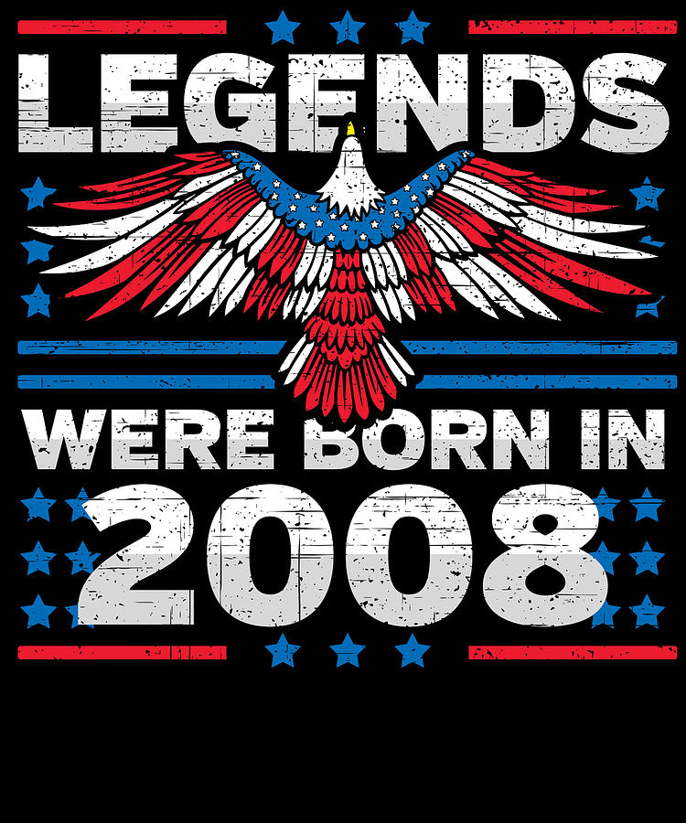 Legends Were Born in 2008 Patriotic Birthday Digital Art by Flippin Sweet Gear