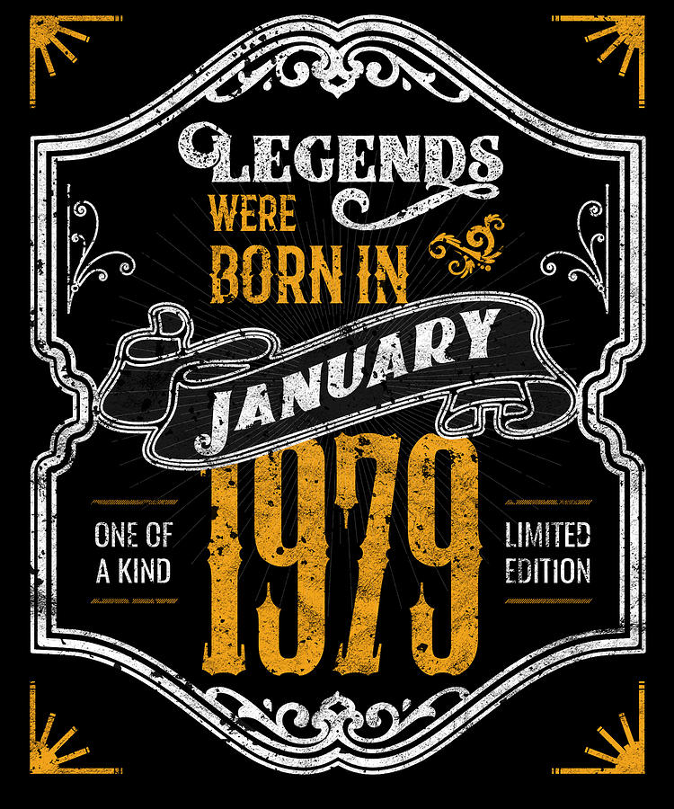 Legends Were Born in January 1979 Awesome 40th Birthday Gift Digital ...