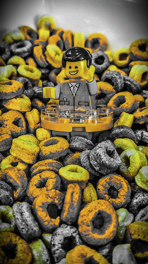 Cereal Photograph - Lego Breakfast -Yellow by Heather Estrada