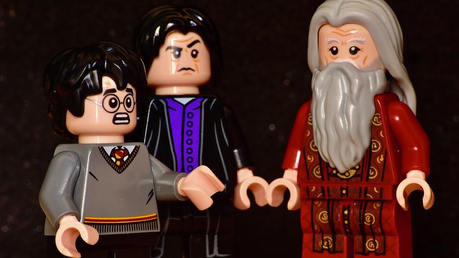 Lego Severus Snape, Albus Dumbledore And Harry Potter Photograph