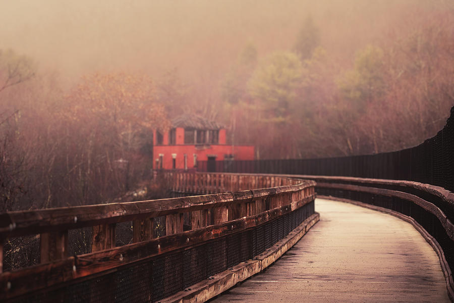 Lehigh Gorge Trail Bridge Fog in Soft Focus Photograph by Jason Fink
