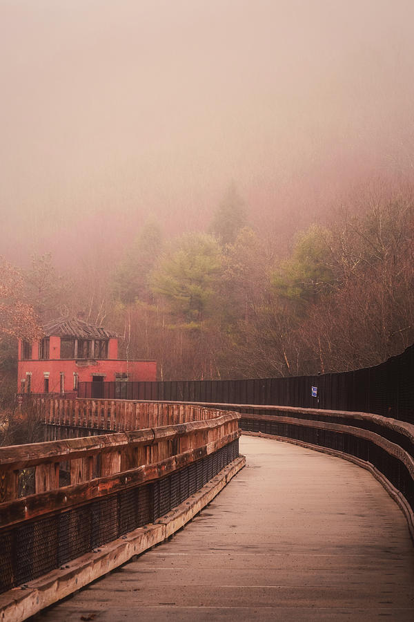 Lehigh Gorge Trail Bridge Foggy Day Photograph by Jason Fink