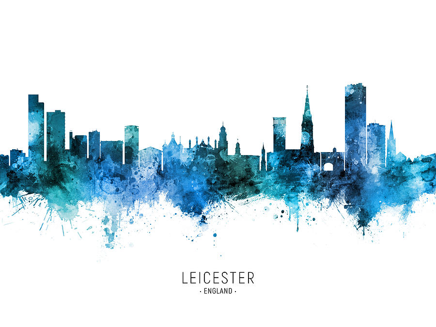 Leicester England Skyline #38b Digital Art by Michael Tompsett