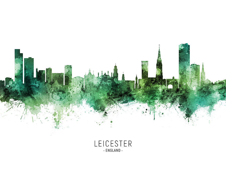 Leicester England Skyline #62b Digital Art by Michael Tompsett