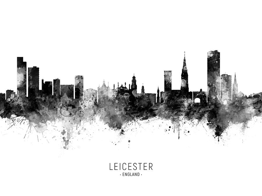Leicester England Skyline #72b Digital Art by Michael Tompsett