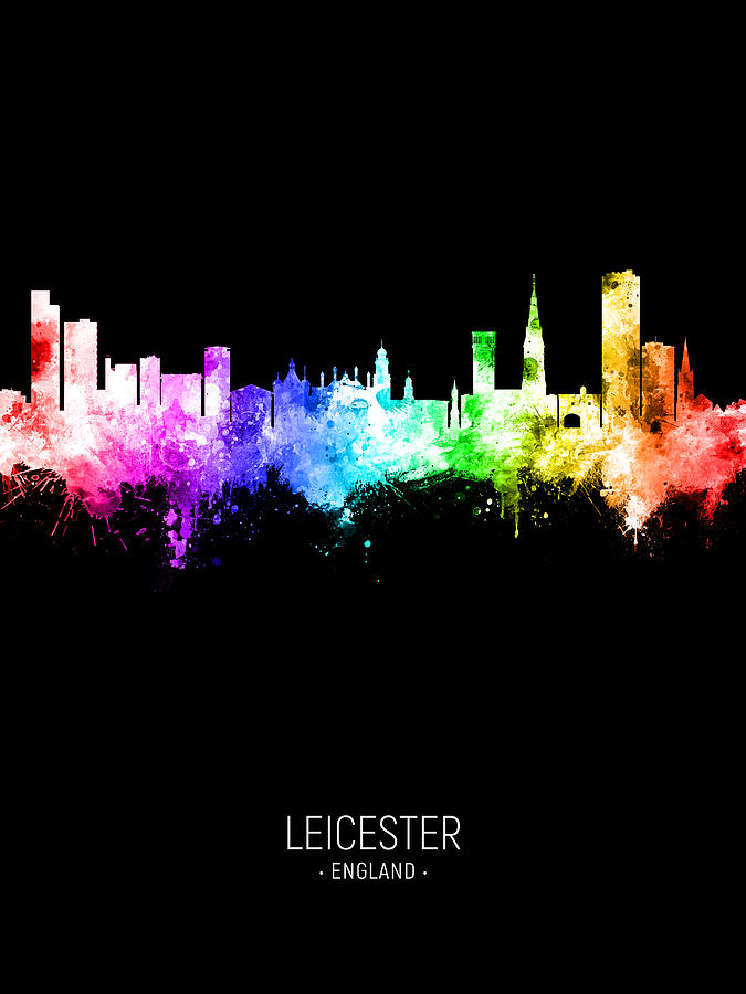 Leicester England Skyline #84b Digital Art by Michael Tompsett