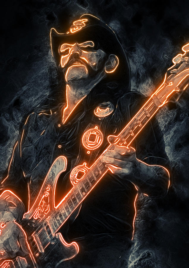 Lemmy Bass Guitar Digital Art by Aaron Birch - Fine Art America