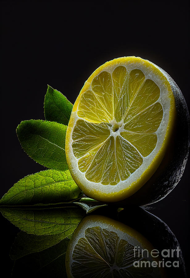 Lemon Mixed Media by Binka Kirova