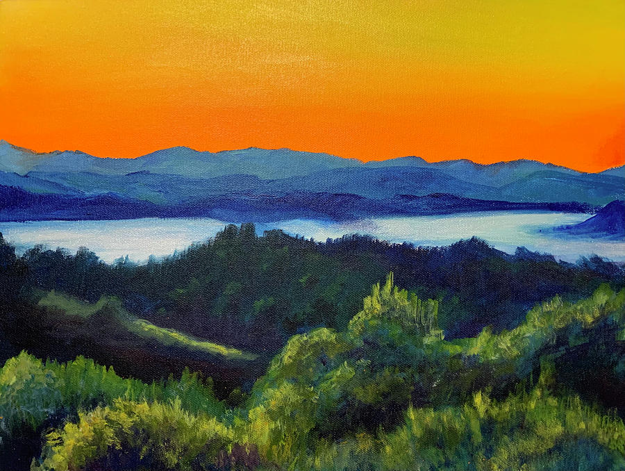 Mountain Painting - Lemon Drop Sky by Sarah Orre