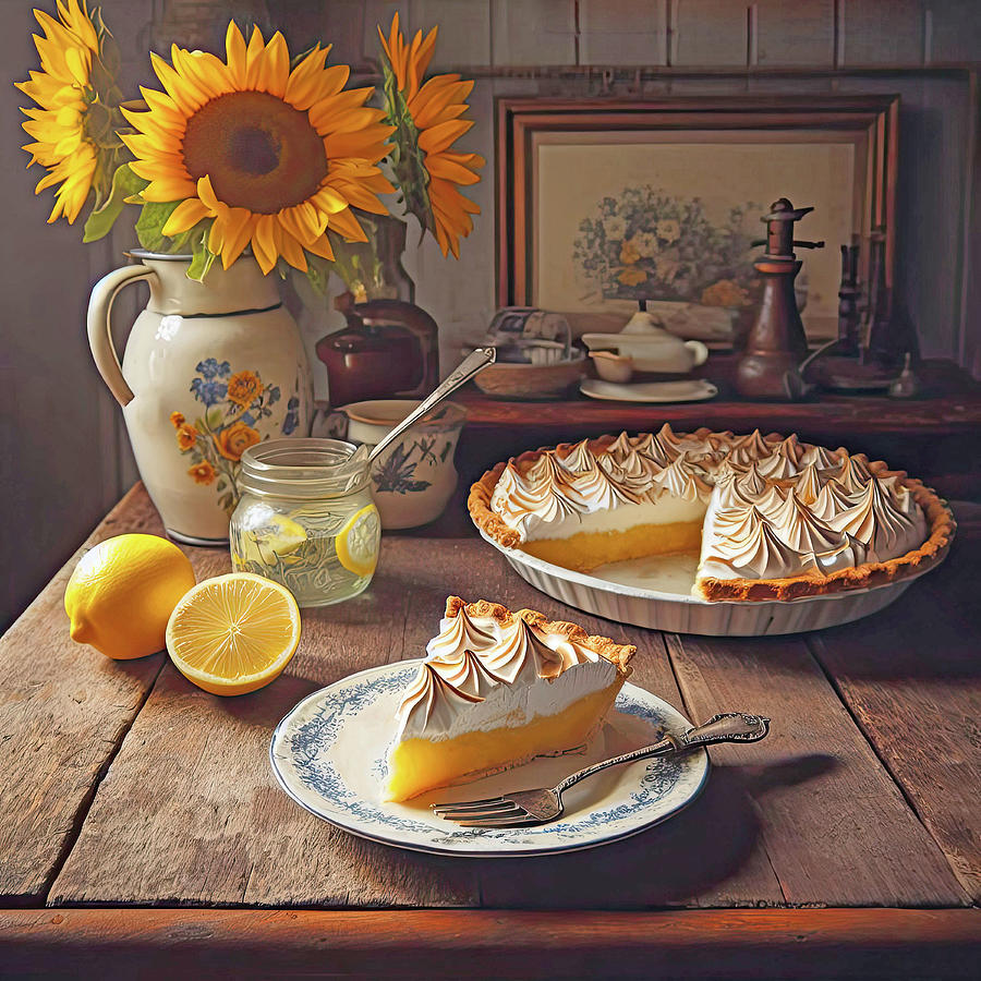 Lemon Meringue Pie Still Life Digital Art by HH Photography of Florida