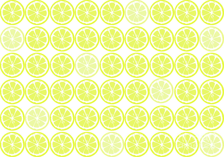 Lemon pattern background Digital Art by Mendelex Photography