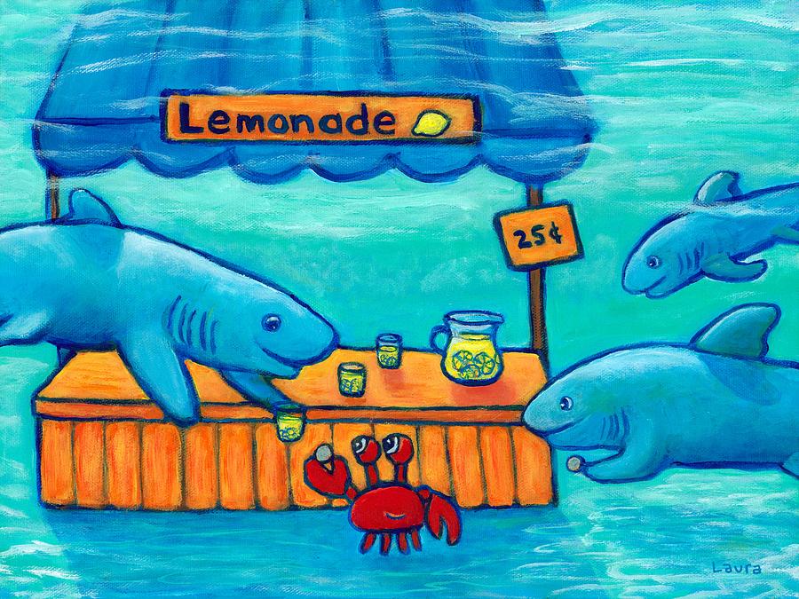 Lemon Sharks Painting by Laura Zoellner