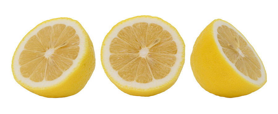 Lemon slice isolated on white collection Photograph by Ipuwadol